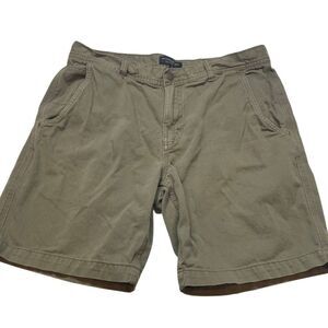 BANANA REPUBLIC 8.5" Surplus Twill Flat Front Shorts Army Green Size 36‎